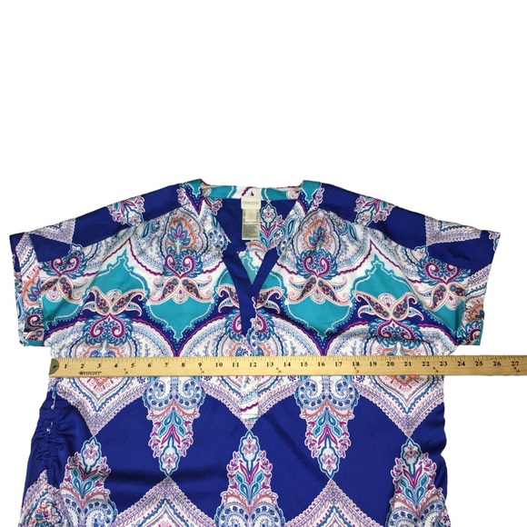 CHICO’S Blue Paisley Cinch Sides Top - Women’s 2 (US)Large - Picture 2 of 10
